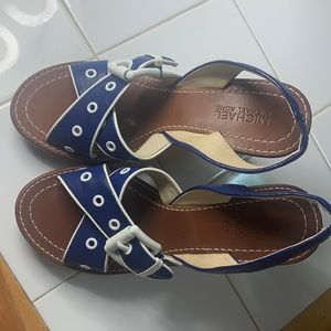 Michael kors blue and white sandals size 7